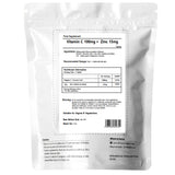 Vitamin C + Zinc - Tablets - Immune System Support - High Strength - Vegan