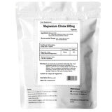 Magnesium Citrate 600mg, Vegan Capsules Super Strong Effective Muscle