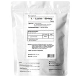 L-Lysine 1000mg Tablets - Fights Cold Sores, Herpes - Amino Acid