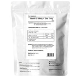 Vitamin C + Zinc - Tablets - Immune System Support - High Strength - Vegan