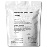 Vitamin K2 MK7 200mcg Tablets - Bones, Teeth, Heart Health